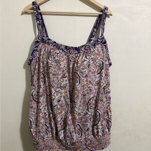 Lands' End Women's Paisley Swim Camisole - Multicolor